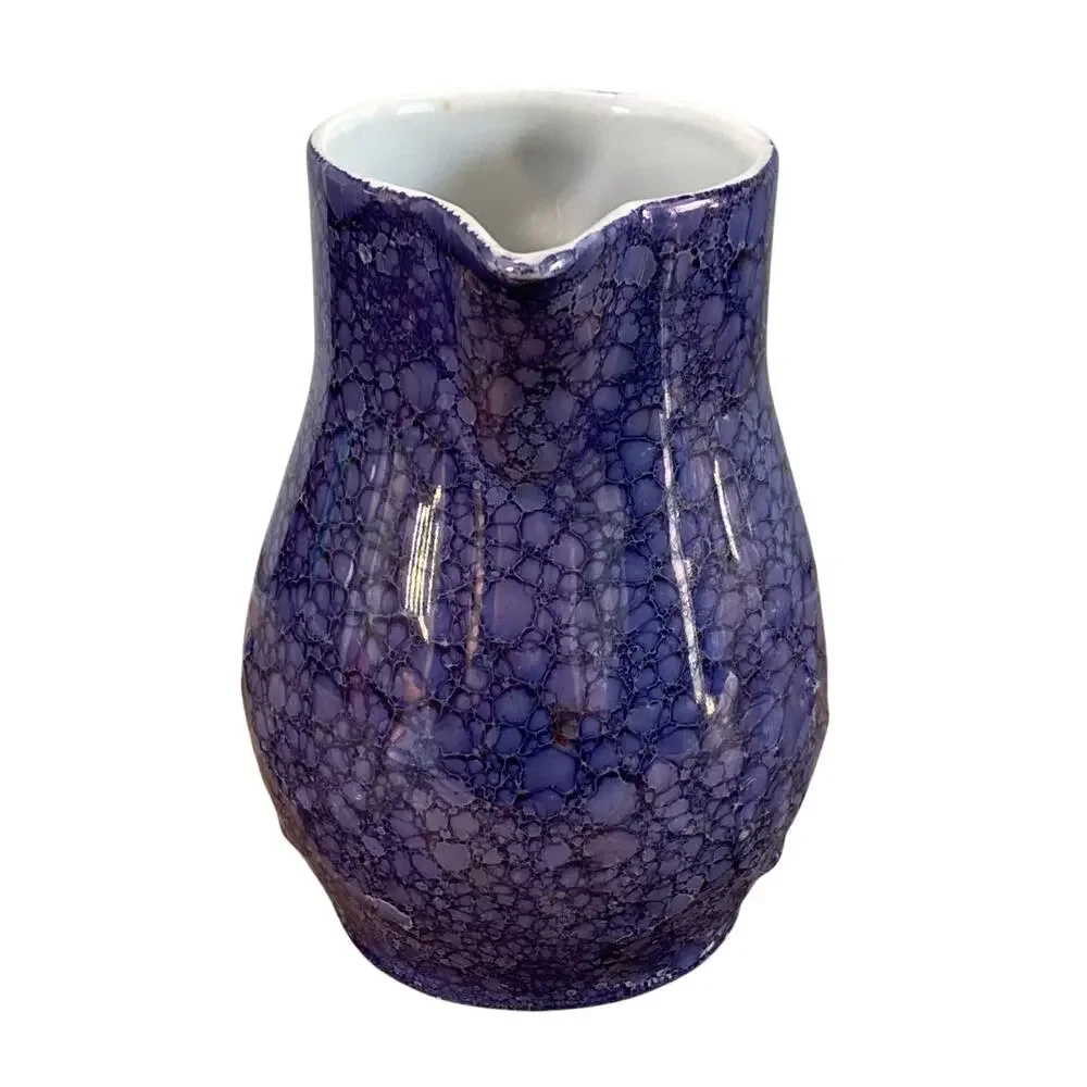 Vintage Retsch Co RCW Blue Iridescent Pitcher Wunsiedel Bavaria Germany